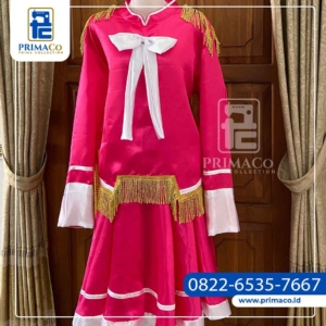 Baju Mayoret Merah Muda Hiasan Pita