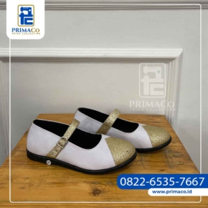 Sepatu CG Putih kombinasi emas glitter