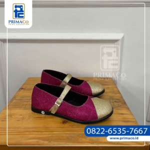 Sepatu CG Ungu fanta kombinasi emas glitter