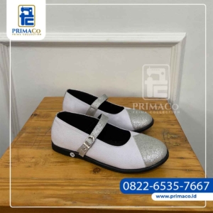 Sepatu CG Putih kombinasi silver glitter