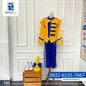 Baju Drumband Kuning Kombinasi Biru Berkualitas
